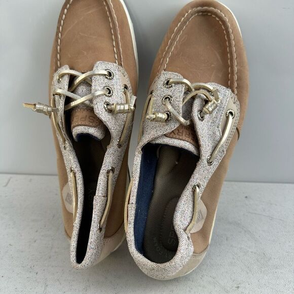 Sperry Top Sider Women's RoseFish Boat Shoe Size 8.5 Gold Metallic Brown Leather - Picture 7 of 8